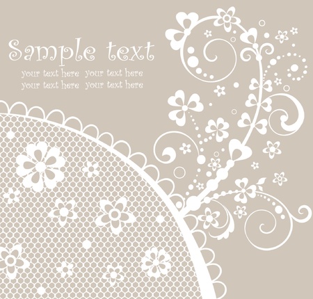 Beautiful pastel card with laceのイラスト素材