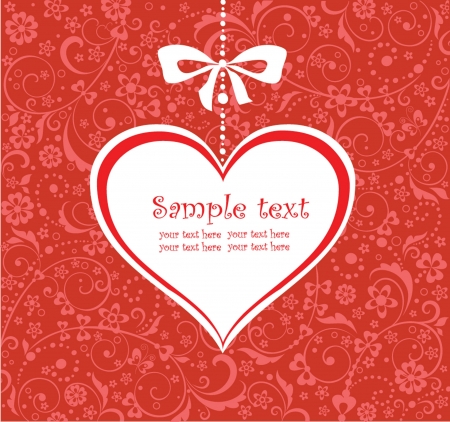 Valentine greeting red cardのイラスト素材