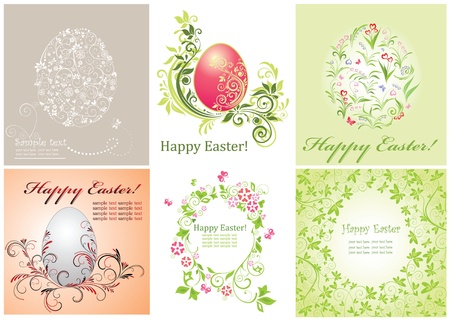 Easter decorative floral cardsのイラスト素材