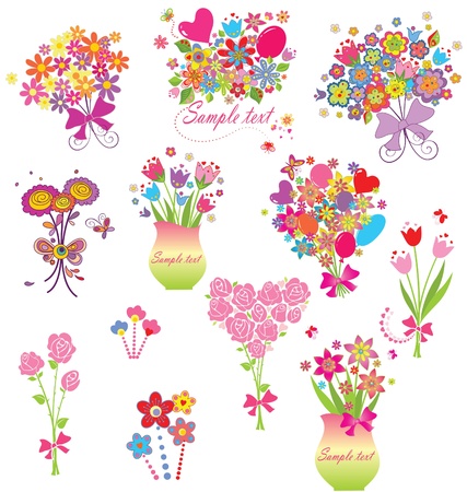 Funny greeting bouquetsのイラスト素材
