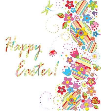 Funny seamless easter borderのイラスト素材