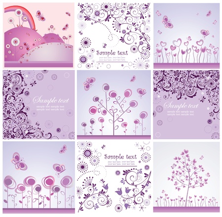 Funny violet cardsのイラスト素材