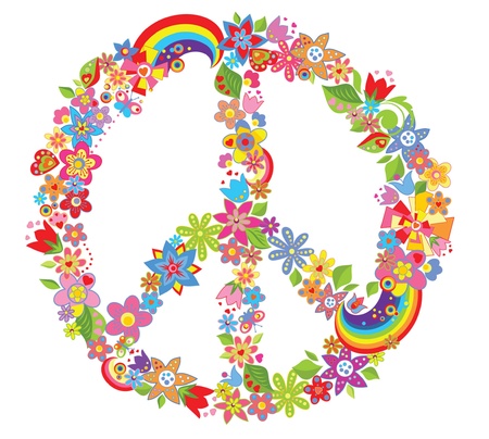 Peace flower symbolのイラスト素材