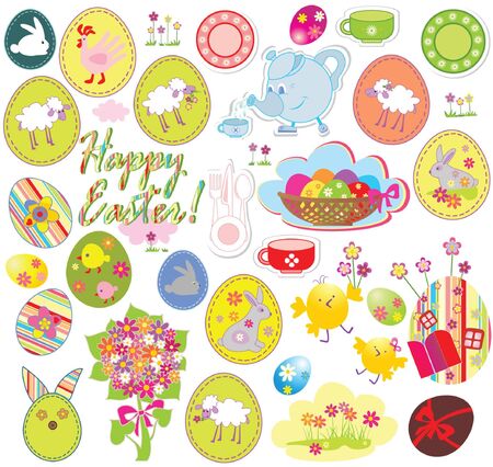 Set of easter labelsのイラスト素材