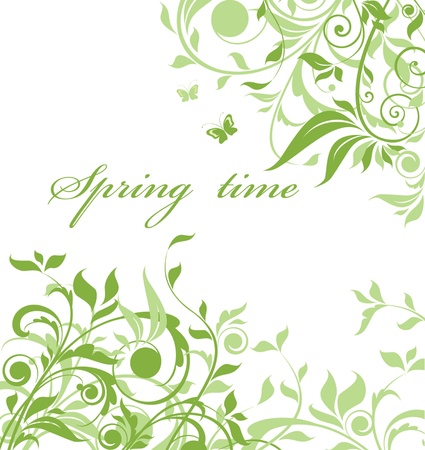 Green floral backgroundのイラスト素材