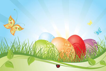 Colorful easter backgroundのイラスト素材