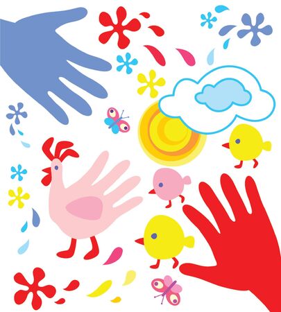 Funny easter cardのイラスト素材