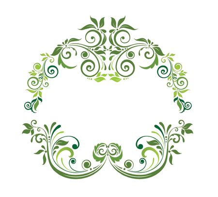 Green floral frameのイラスト素材