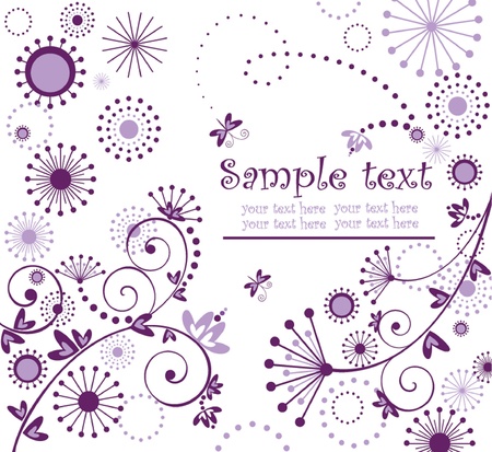 Greeting violet cardのイラスト素材