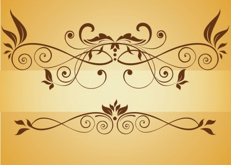 Vintage floral headerのイラスト素材