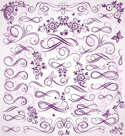 Violet wedding stencilのイラスト素材