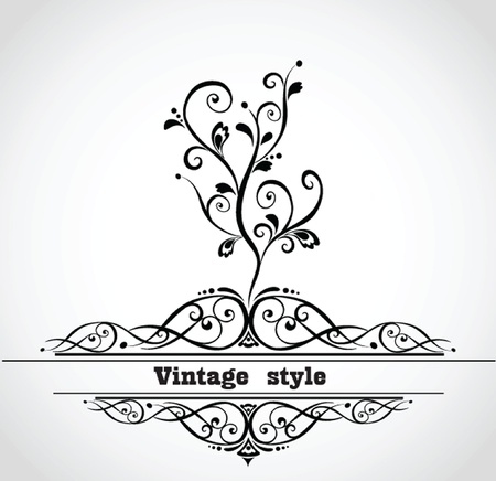 Vintage card with decorative treeのイラスト素材