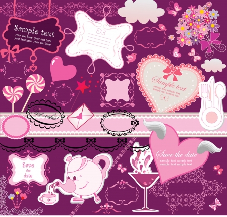 Scrapbook elementsのイラスト素材