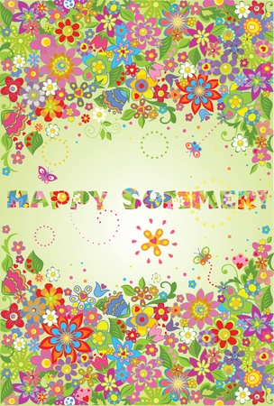 Summery colorful bannerのイラスト素材