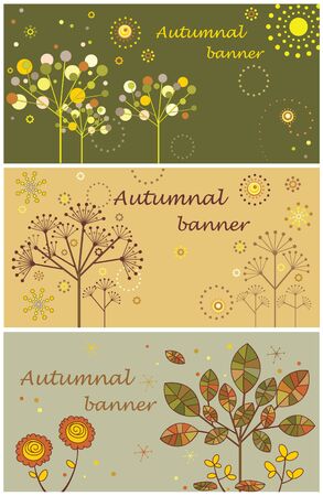 Autumnal bannersのイラスト素材