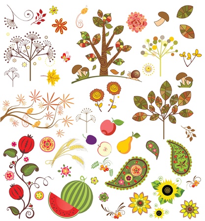 Autumnal setのイラスト素材