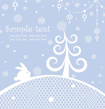 Christmas blue greeting cardのイラスト素材