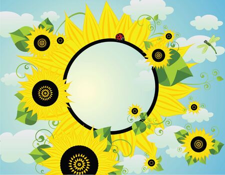 Card with sunflowerのイラスト素材