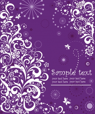 Vintage violet greeting cardのイラスト素材