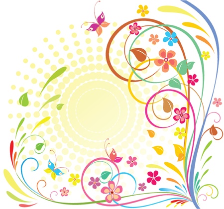 Colorful summer backgroundのイラスト素材