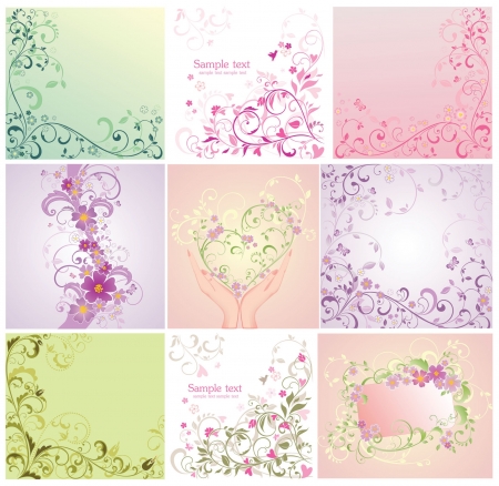 Floral backgroundsのイラスト素材