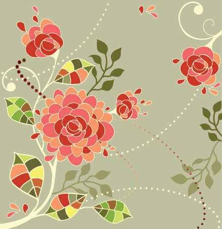 Autumn floral cardのイラスト素材