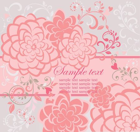 Greeting pink beautiful cardのイラスト素材