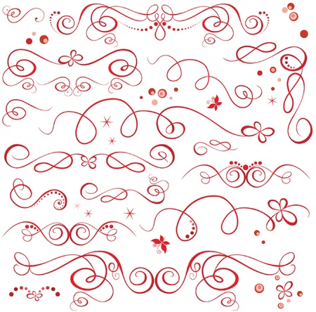 Red holiday design elementsのイラスト素材