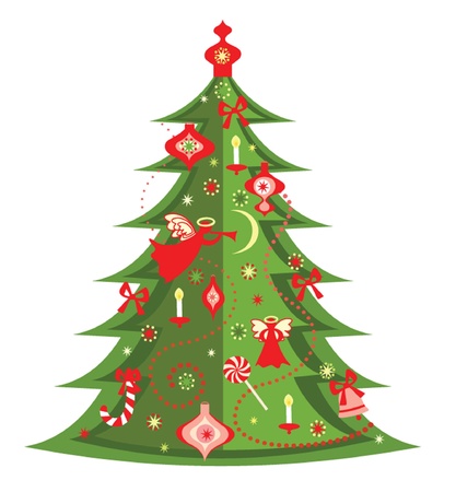 Xmas greeting treeのイラスト素材