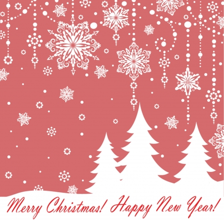 Xmas red postcardのイラスト素材