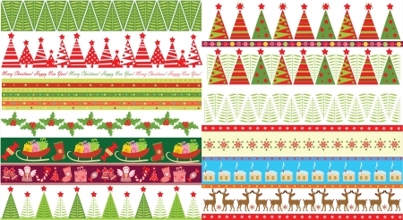 Xmas seamless bordersのイラスト素材
