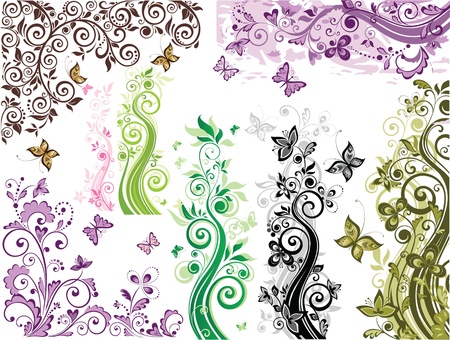 Retro floral design のイラスト素材