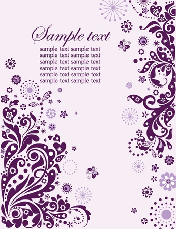 Violet floral bannerのイラスト素材