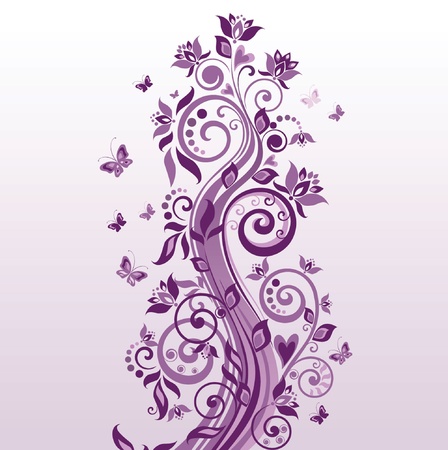 Violet beautiful treeのイラスト素材