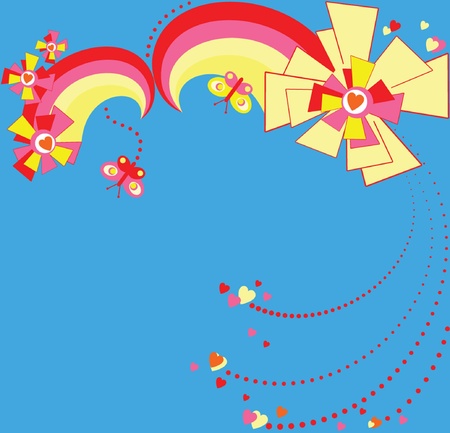 Sun and rainbowのイラスト素材