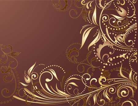 Floral gold backgroundのイラスト素材