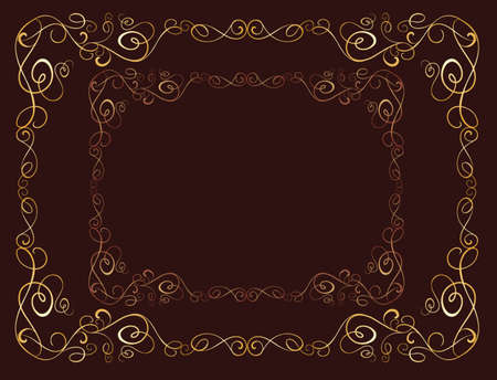 Vintage brown borderのイラスト素材