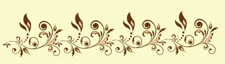Floral seamless borderのイラスト素材