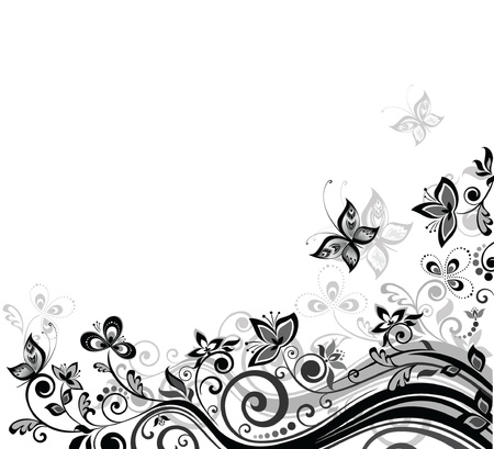 Retro floral designのイラスト素材