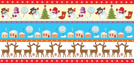 Set of christmas seamless borderのイラスト素材