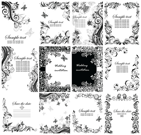 Vintage greeting floral templatesのイラスト素材