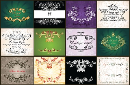Set of vintage templatesのイラスト素材