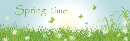 Spring horizontal bannerのイラスト素材