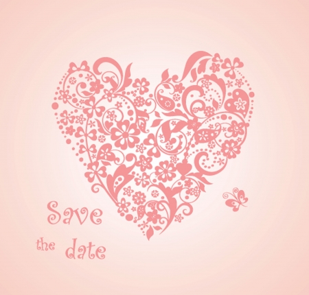 Beautiful abstract floral heartのイラスト素材