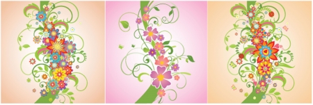 Set of floral bordersのイラスト素材