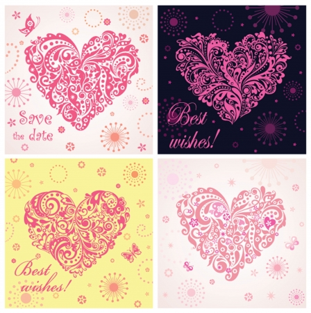 Funny heartsのイラスト素材