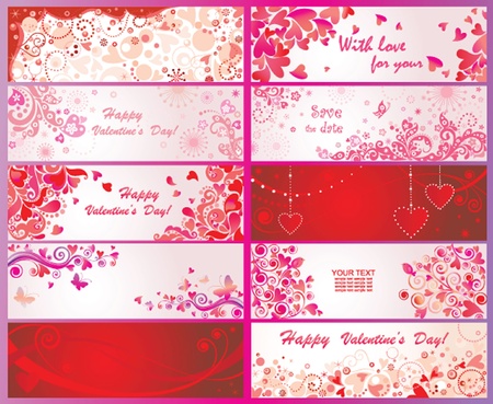 Set of valentines day bannersのイラスト素材