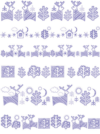 Xmas seamless bordersのイラスト素材