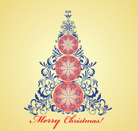 Blue christmas tree. のイラスト素材