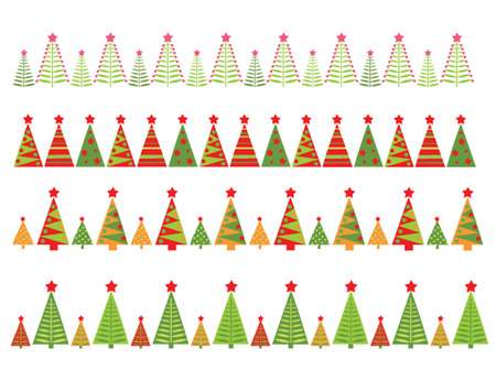 Christmas seamless bordersのイラスト素材